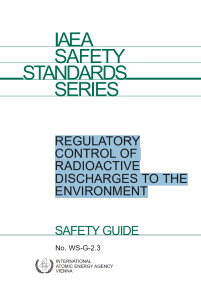 REGULATORY CONTROL OF  RADIOACTIVE DISCHARGES TO THE ENVIRONMENT