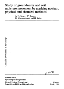 study of groundwater and  soil moisture movement by applying nuclear physical and chemical methods