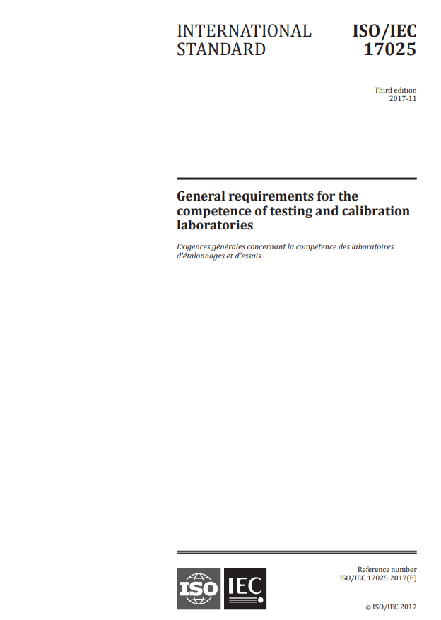 iso 17025 General requirements for the  competence of testing and calibration  laboratories